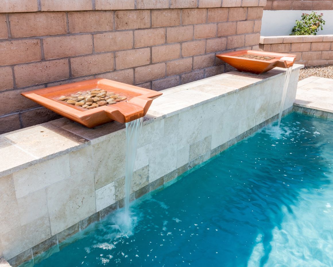Modern Resort Pool with Desert Landscape